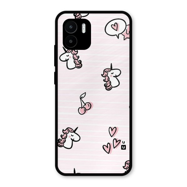 Strawberries And Unicorns Metal Back Case for Redmi A2