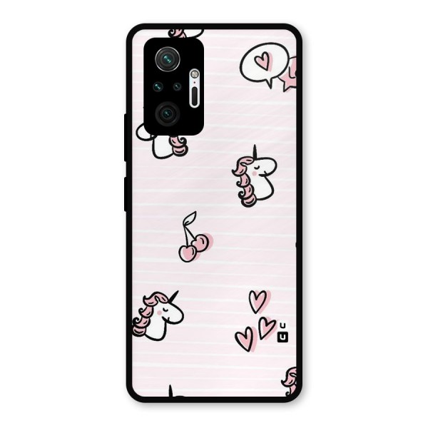 Strawberries And Unicorns Metal Back Case for Redmi Note 10 Pro