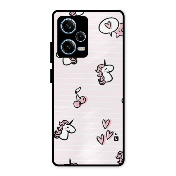 Strawberries And Unicorns Metal Back Case for Redmi Note 12 Pro