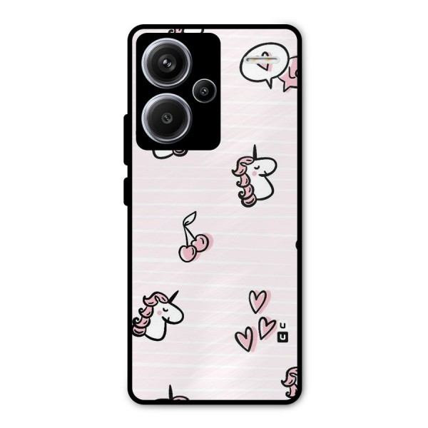 Strawberries And Unicorns Metal Back Case for Redmi Note 13 Pro Plus