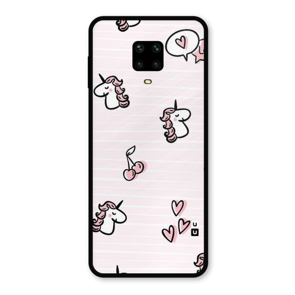 Strawberries And Unicorns Metal Back Case for Redmi Note 9 Pro