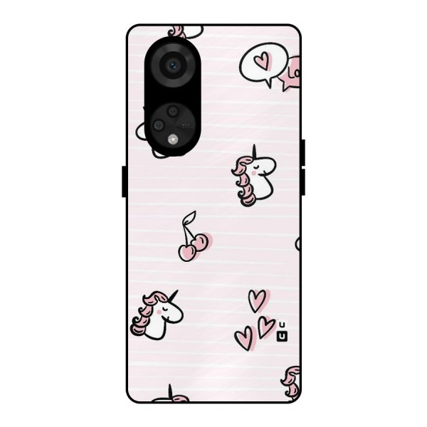 Strawberries And Unicorns Metal Back Case for Reno8 T 5G