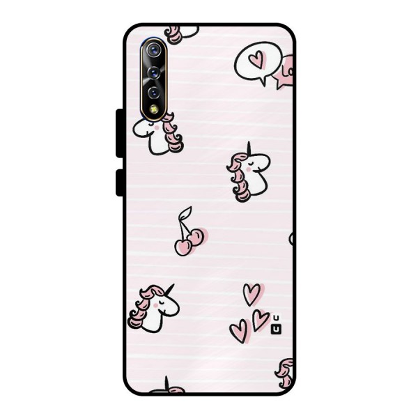 Strawberries And Unicorns Metal Back Case for Vivo S1