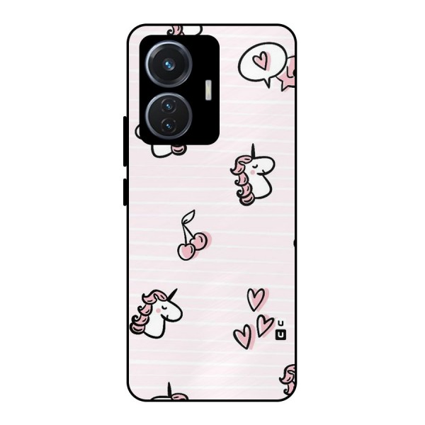 Strawberries And Unicorns Metal Back Case for Vivo T1 44W
