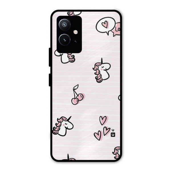 Strawberries And Unicorns Metal Back Case for Vivo T1 5G