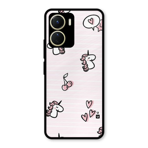 Strawberries And Unicorns Metal Back Case for Vivo T2x