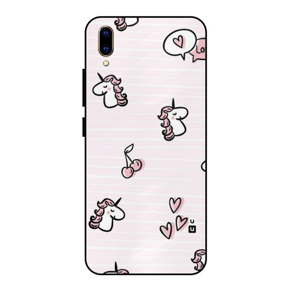 Strawberries And Unicorns Metal Back Case for Vivo V11 Pro