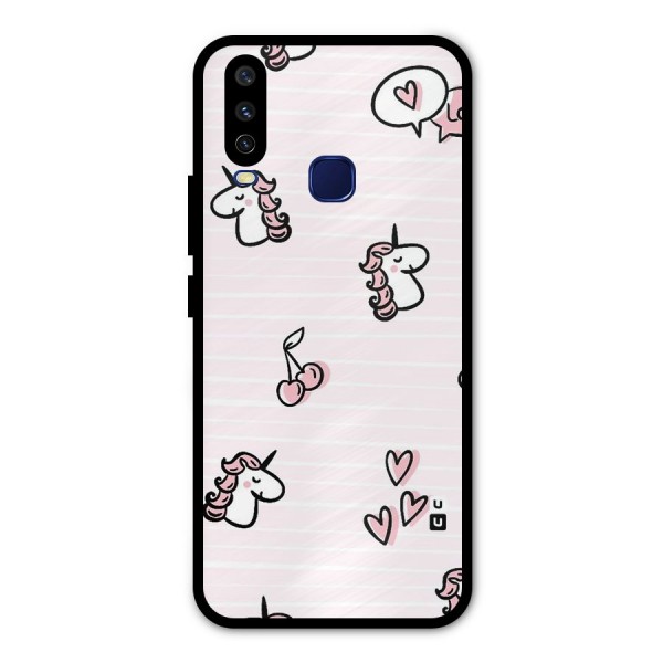 Strawberries And Unicorns Metal Back Case for Vivo Y12