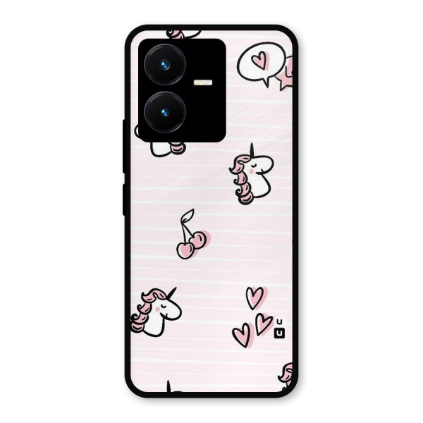 Strawberries And Unicorns Metal Back Case for Vivo Y22