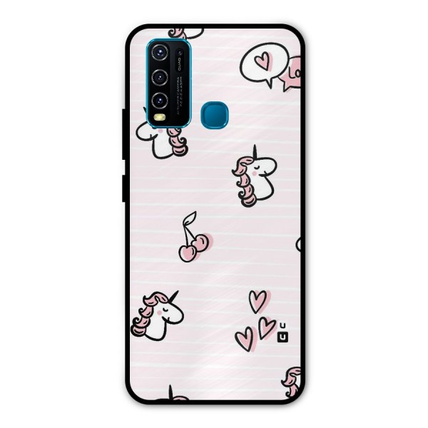 Strawberries And Unicorns Metal Back Case for Vivo Y30