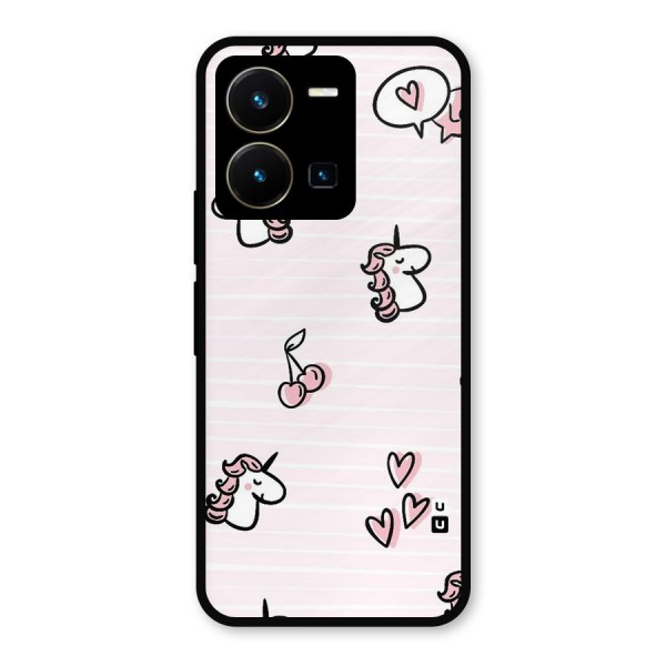 Strawberries And Unicorns Metal Back Case for Vivo Y35