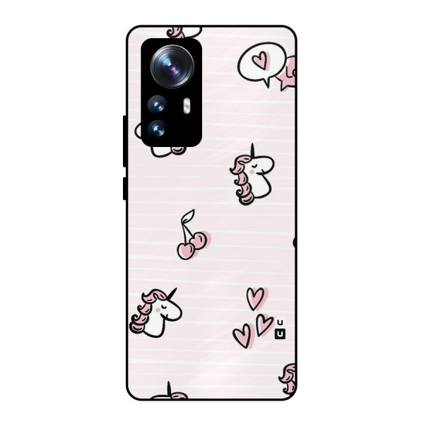Strawberries And Unicorns Metal Back Case for Xiaomi 12 Pro