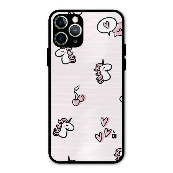 Strawberries And Unicorns Metal Back Case for iPhone 11 Pro Max