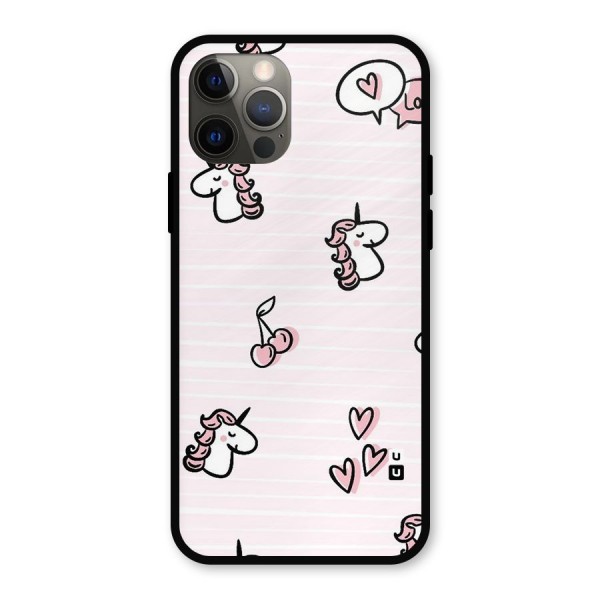 Strawberries And Unicorns Metal Back Case for iPhone 12 Pro