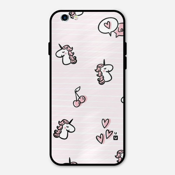 Strawberries And Unicorns Metal Back Case for iPhone 6 6s