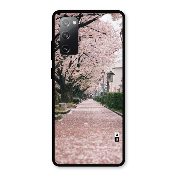 Street In Pink Flowers Metal Back Case for Galaxy S20 FE 5G