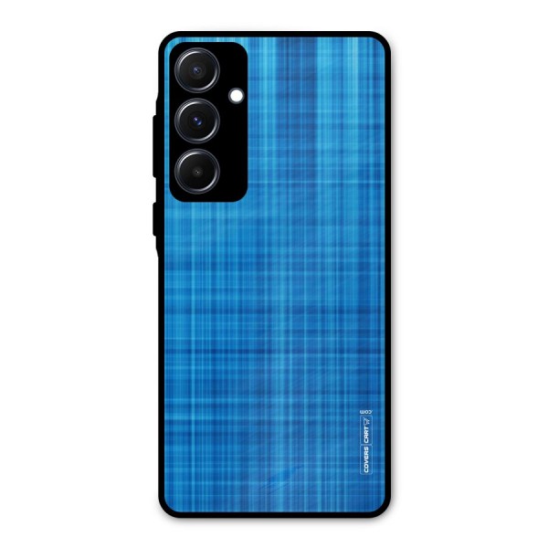 Stripe Blue Abstract Metal Back Case for Galaxy A55