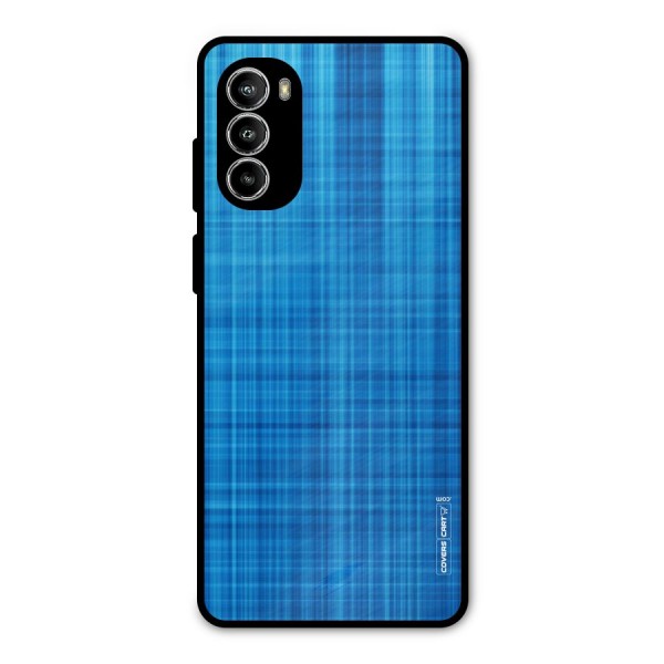 Stripe Blue Abstract Metal Back Case for Moto G52