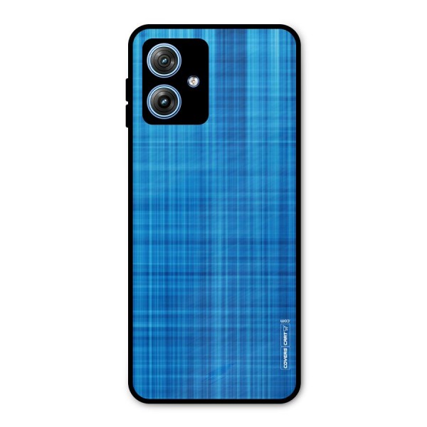 Stripe Blue Abstract Metal Back Case for Moto G54