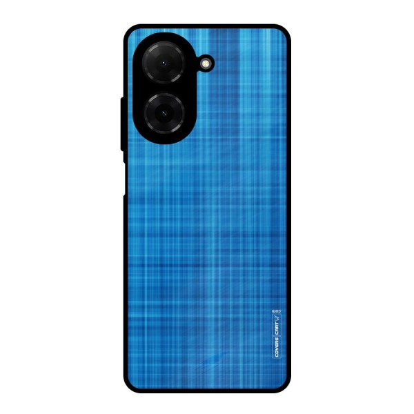 Stripe Blue Abstract Metal Back Case for Poco C71