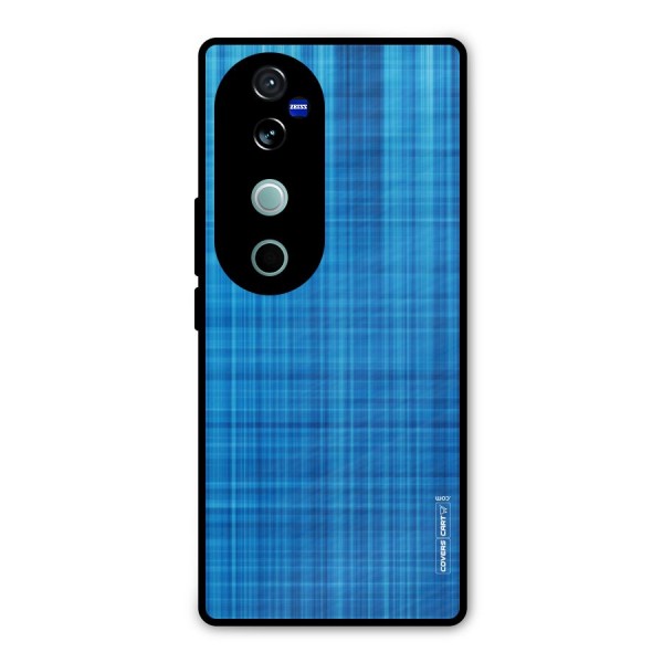 Stripe Blue Abstract Metal Back Case for Vivo V40 Pro