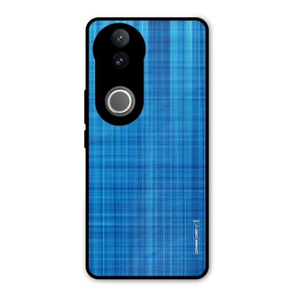 Stripe Blue Abstract Metal Back Case for Vivo V50e