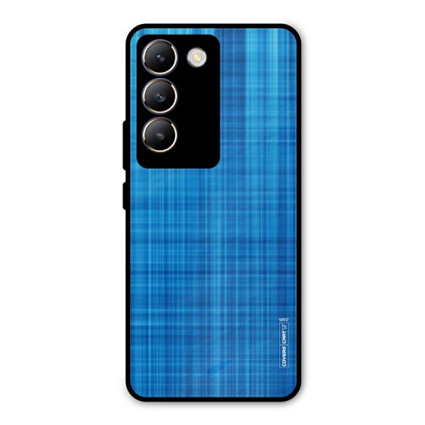 Stripe Blue Abstract Metal Back Case for Vivo Y200e