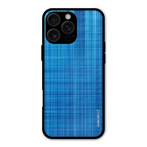 Stripe Blue Abstract Metal Back Case for iPhone 16 Pro Max