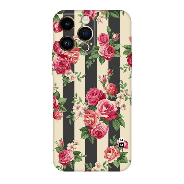 Stripes And Floral Original Polycarbonate Back Case for iPhone 14 Pro Max