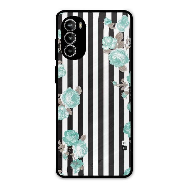 Stripes Bloom Metal Back Case for Moto G52