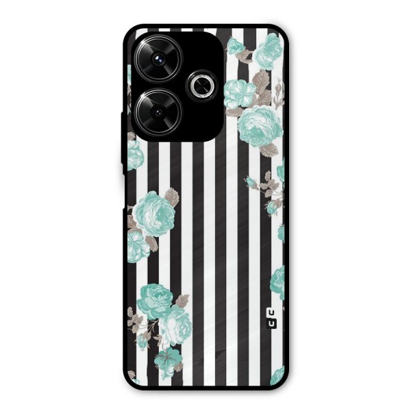 Stripes Bloom Metal Back Case for Poco M6 Plus