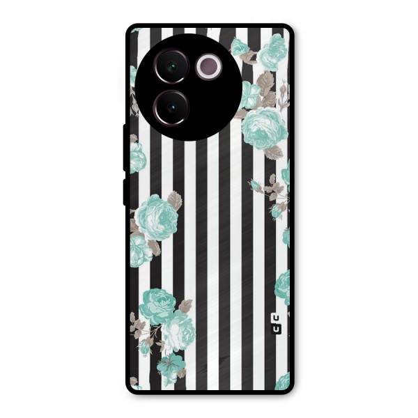Stripes Bloom Metal Back Case for Vivo V30e