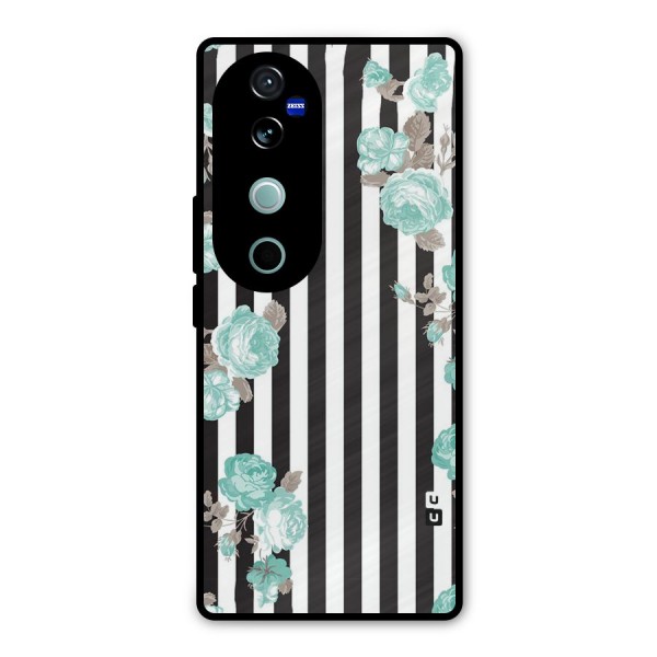 Stripes Bloom Metal Back Case for Vivo V40 Pro