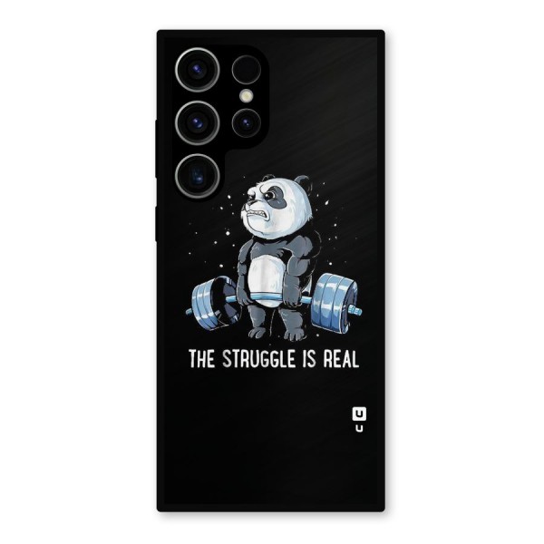 Struggle is Real Panda Metal Back Case for Galaxy S23 Ultra
