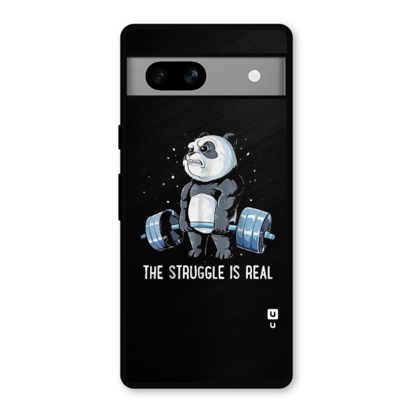 Struggle is Real Panda Metal Back Case for Google Pixel 7a