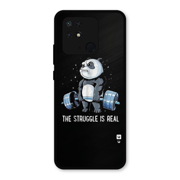 Struggle is Real Panda Metal Back Case for Redmi 10 Power