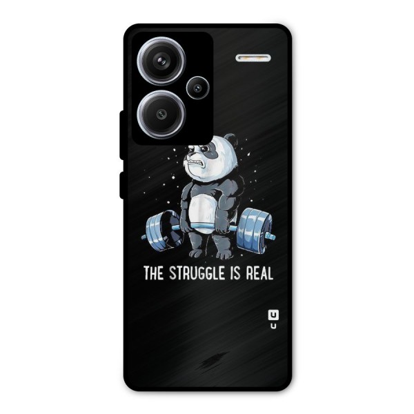 Struggle is Real Panda Metal Back Case for Redmi Note 13 Pro Plus