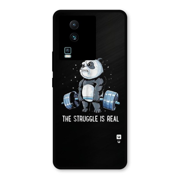 Struggle is Real Panda Metal Back Case for iQOO Neo 7