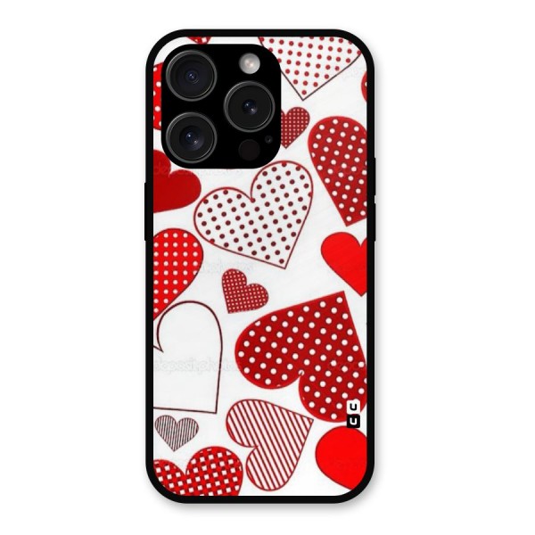 Style Hearts Metal Back Case for iPhone 15 Pro