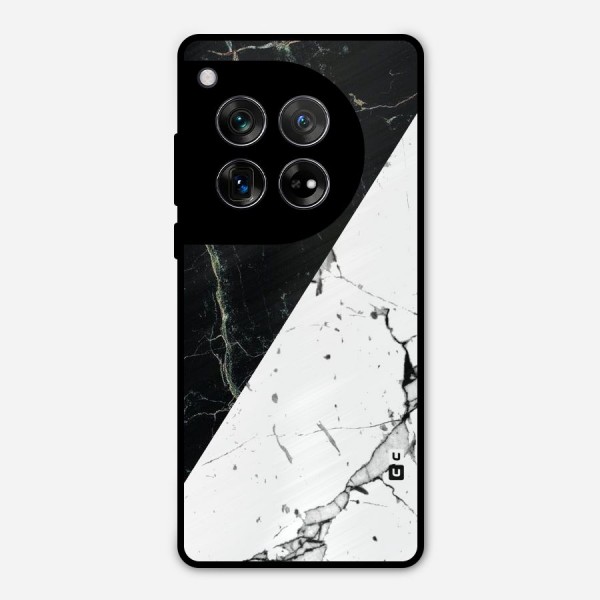 Stylish Diagonal Marble Metal Back Case for OnePlus 12