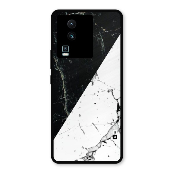 Stylish Diagonal Marble Metal Back Case for iQOO Neo 7