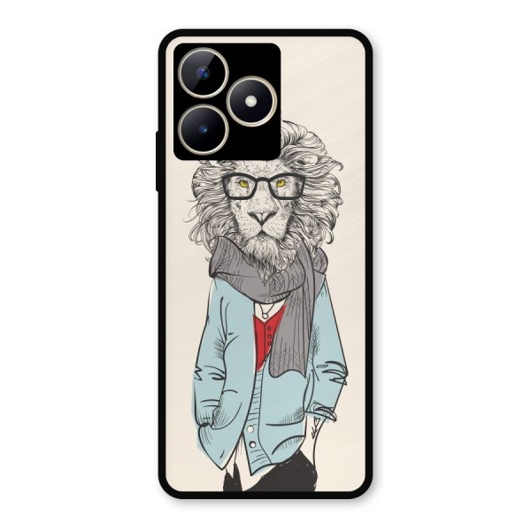 Stylish Lion Metal Back Case for Realme C53
