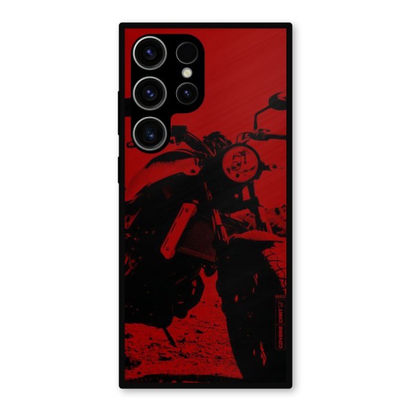 Stylish Ride Red Metal Back Case for Galaxy S23 Ultra