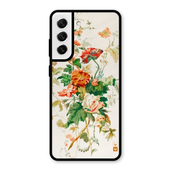 Summer Floral Metal Back Case for Galaxy S21 FE 5G