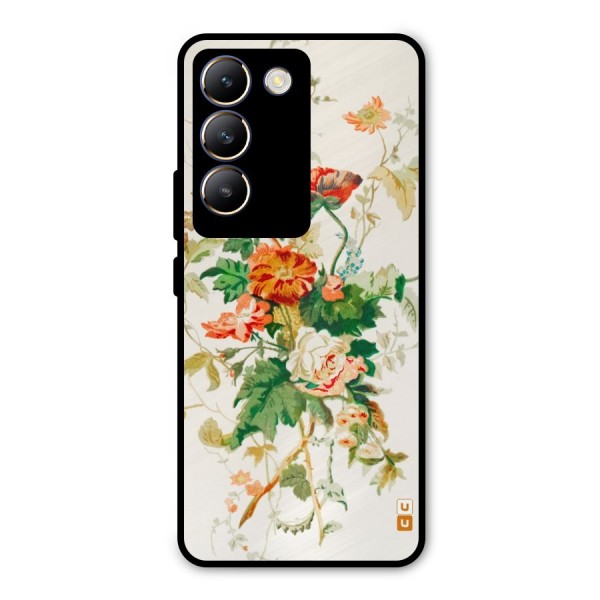 Summer Floral Metal Back Case for Vivo Y200e