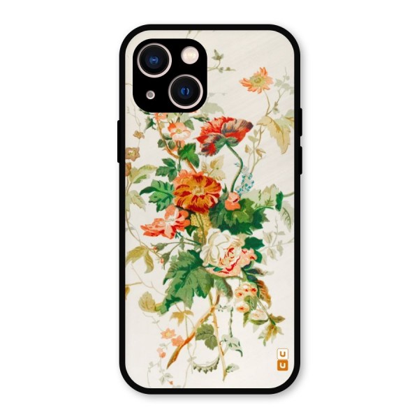 Summer Floral Metal Back Case for iPhone 13
