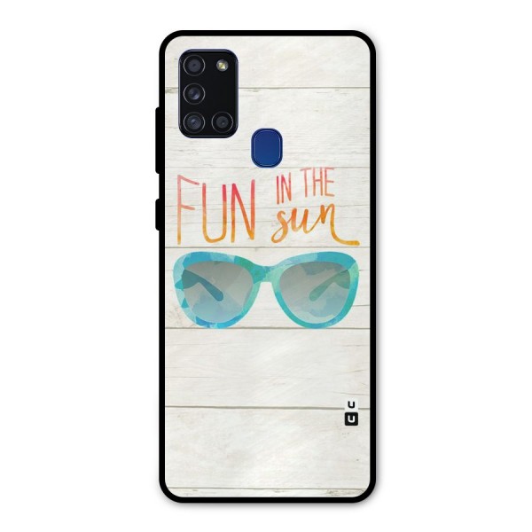 Sun Fun Metal Back Case for Galaxy A21s