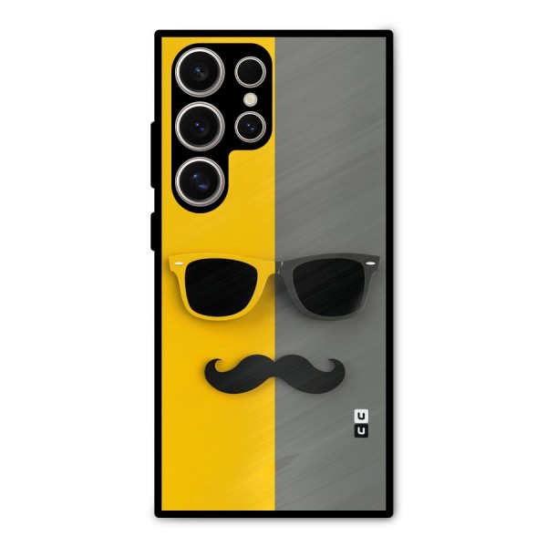 Sunglasses and Moustache Metal Back Case for Galaxy S24 Ultra