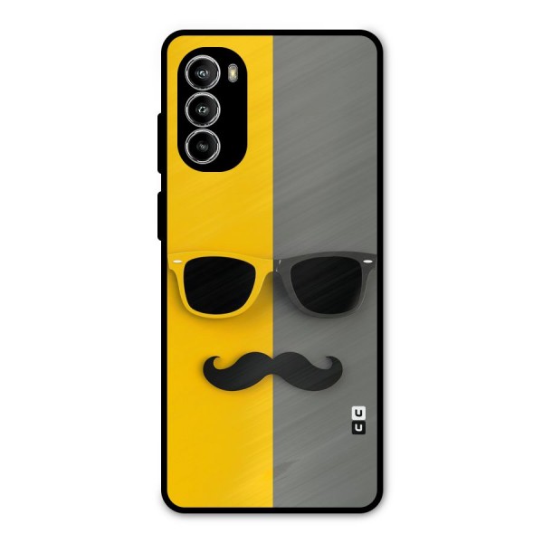 Sunglasses and Moustache Metal Back Case for Moto G82