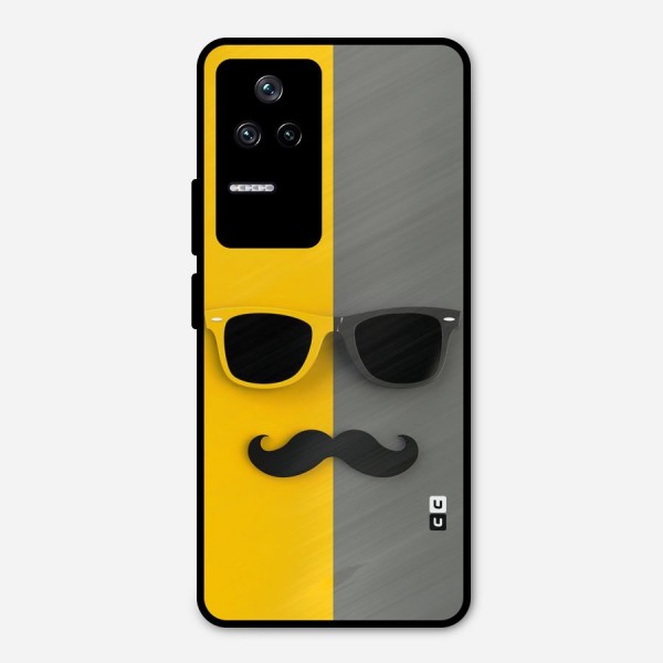 Sunglasses and Moustache Metal Back Case for Poco F4 5G